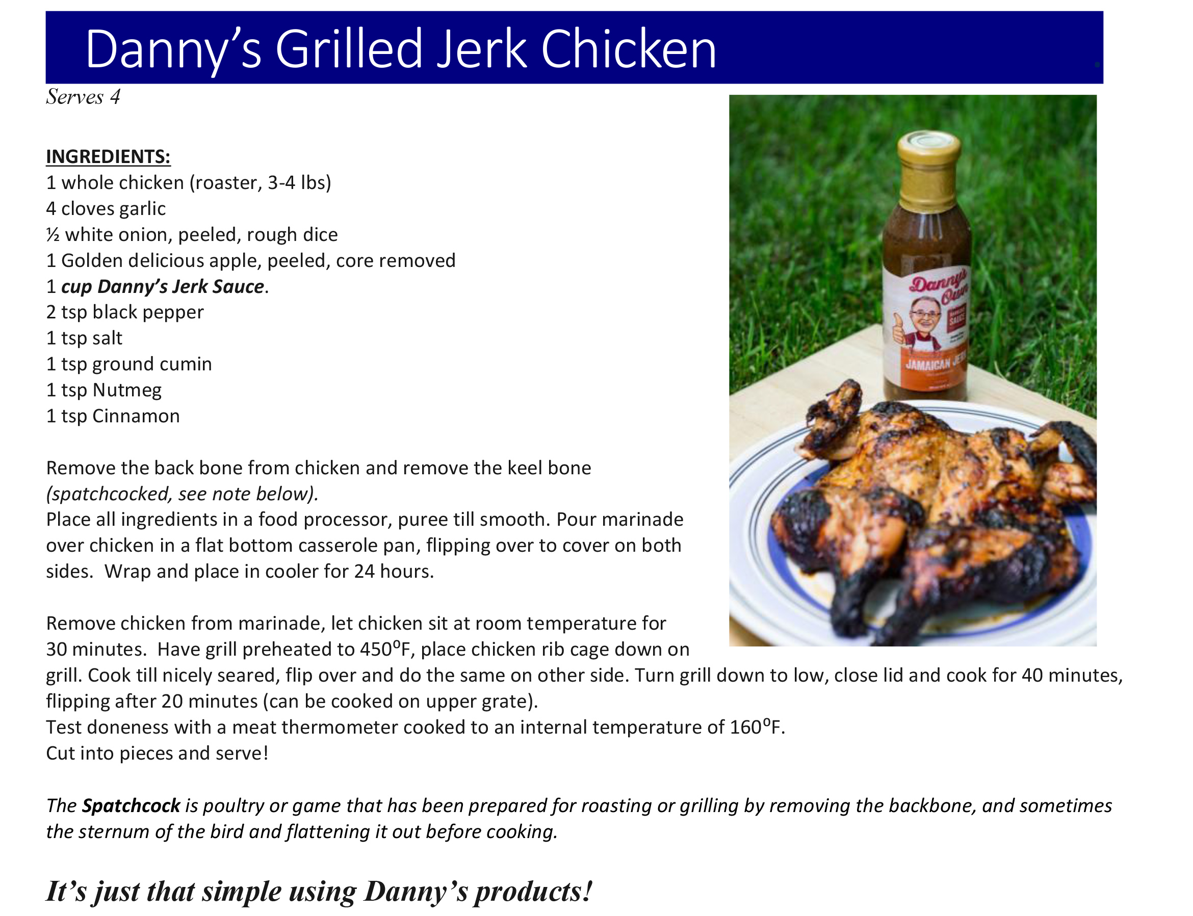 Danny's Grilled Jerk Chicken